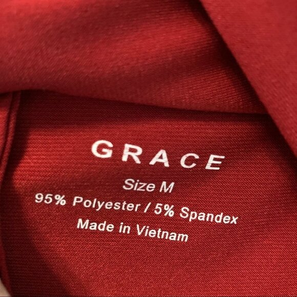 GRACE Sz M Red Sleeveless High Low  V-Neck Tunic Top - Picture 3 of 4